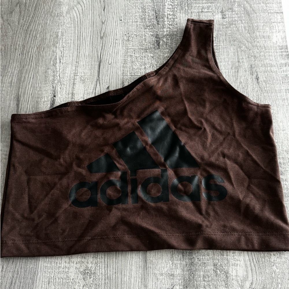 Adidas Chocolate Brown Top with Logo